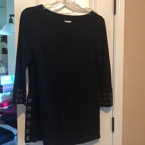 Stunning Black Tunic with Gold ring detail
